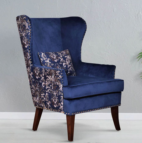 Luxury Leather High Back Chair for living room with elegant tufted design